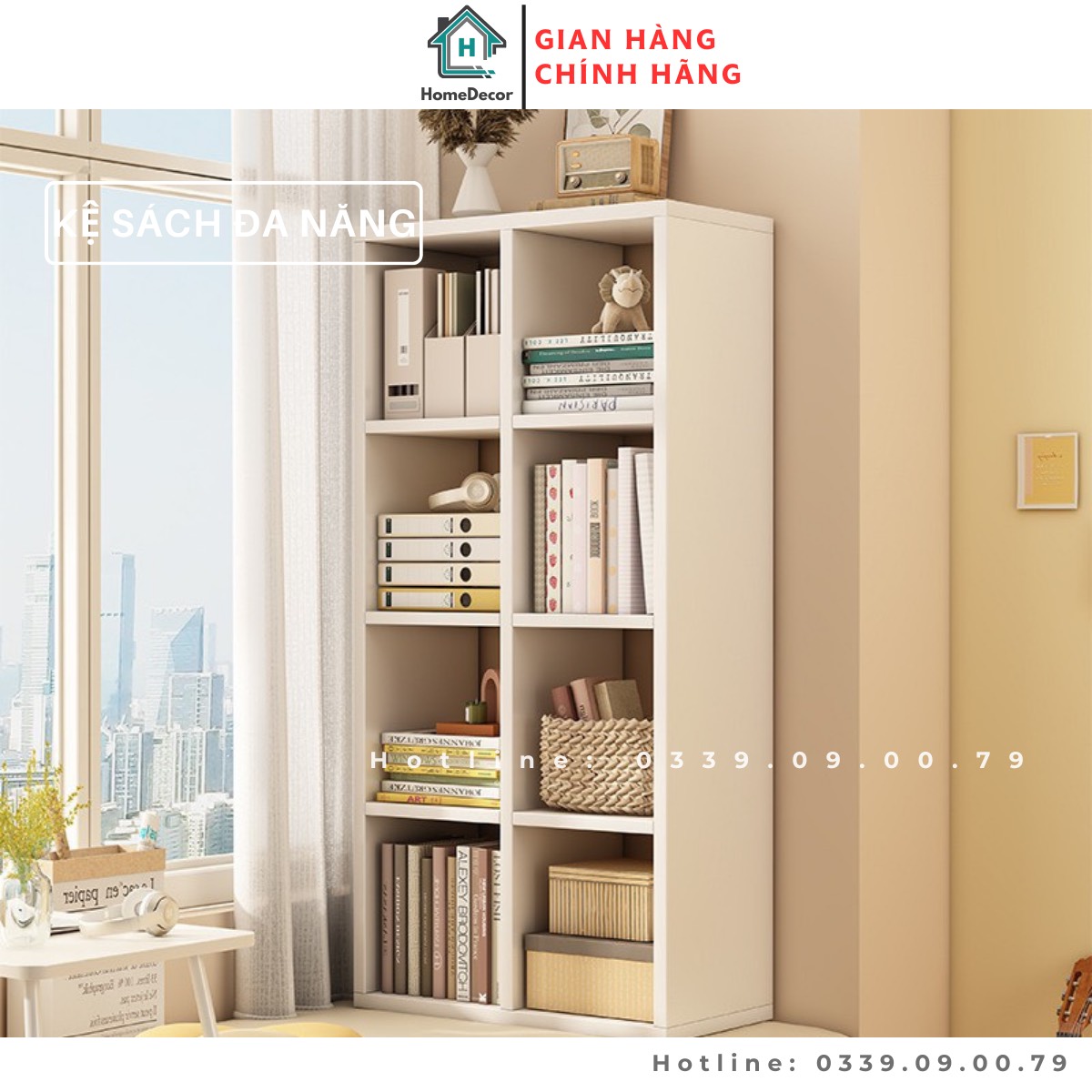 Kệ sách đa năng home decor đã lắp sẵn làm kệ trang trí tổ ong cho bàn làm việc thiết kế ikea sắp xếptiện lợi ks002