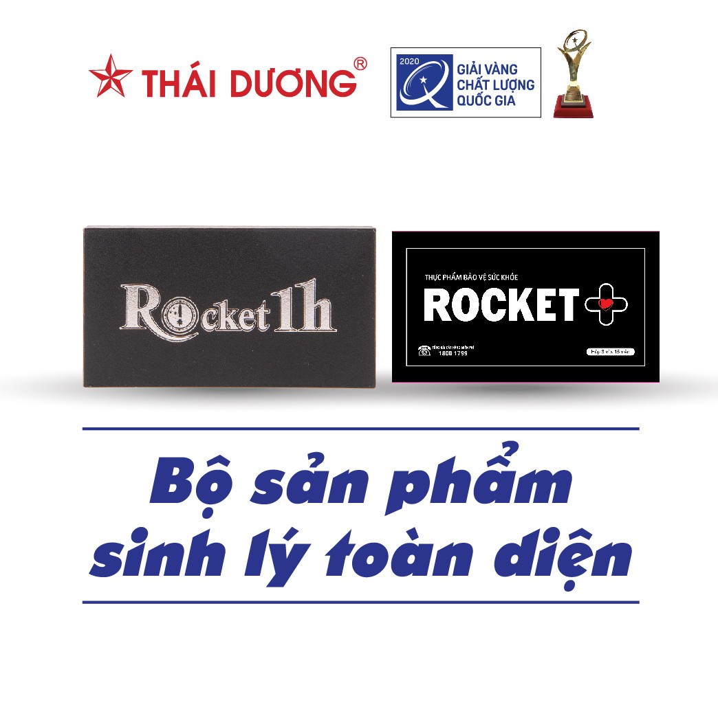 Bộ sản phẩm hỗ trợ sinh lý toàn diện rocket 1h & rocket + - sao thái dương