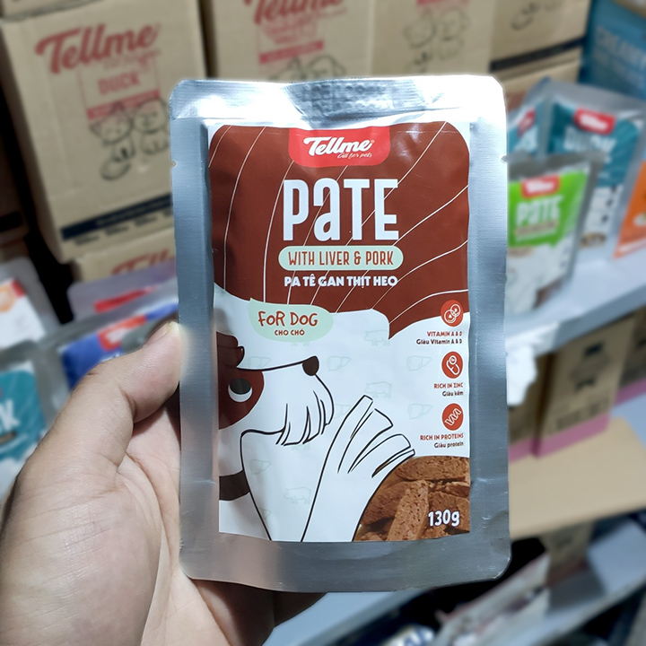 [Mã 88FMCGSALE giảm 8% đơn 500K] Pate cho chó con, XỐT TELLME 130g - Phụ kiện thú cưng Hà Nội