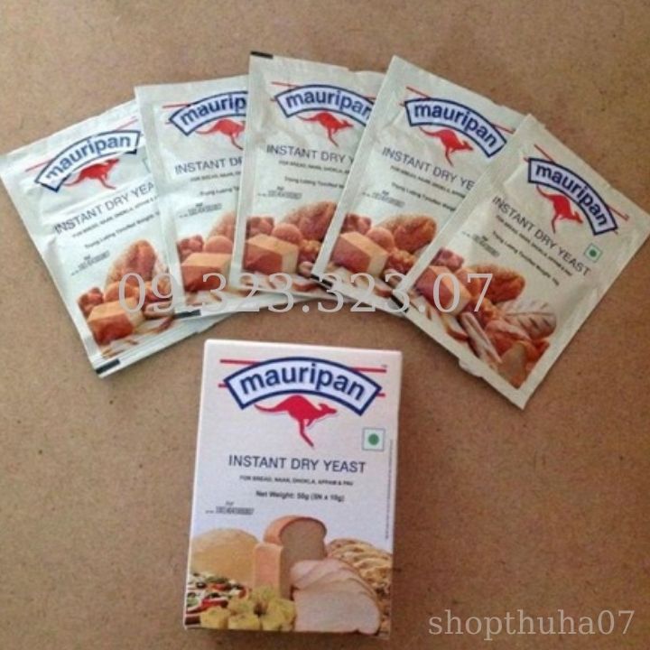 Men Nở men khô Mauripan, dùng làm bánh mỳ, bánh bao.bột nở,men nở