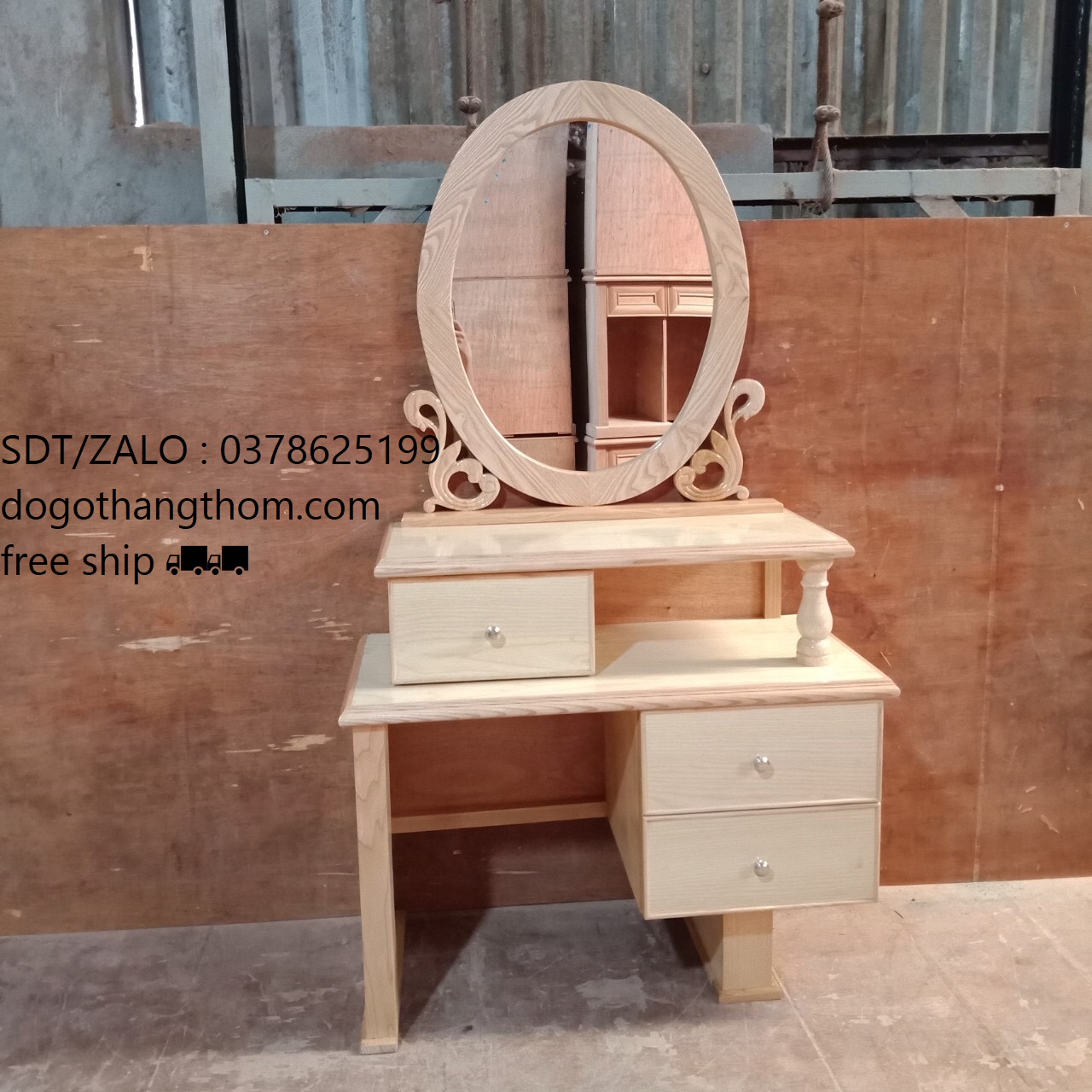 bàn phấn gỗ sồi,bàn trang điểm gỗ sồi nga giá thật