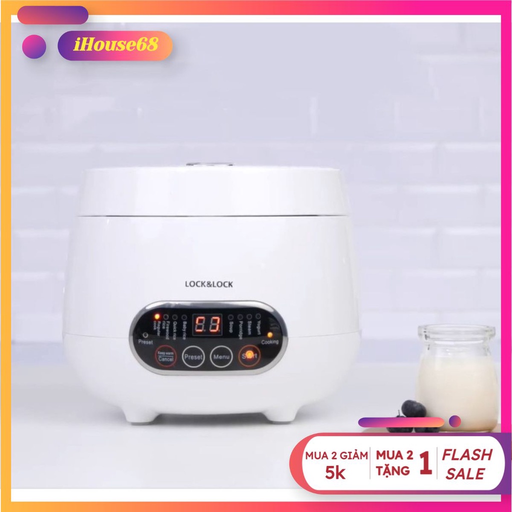 Nồi cơm điện mini siêu tiện lợi 0.8 lít lock&lock - ejr326