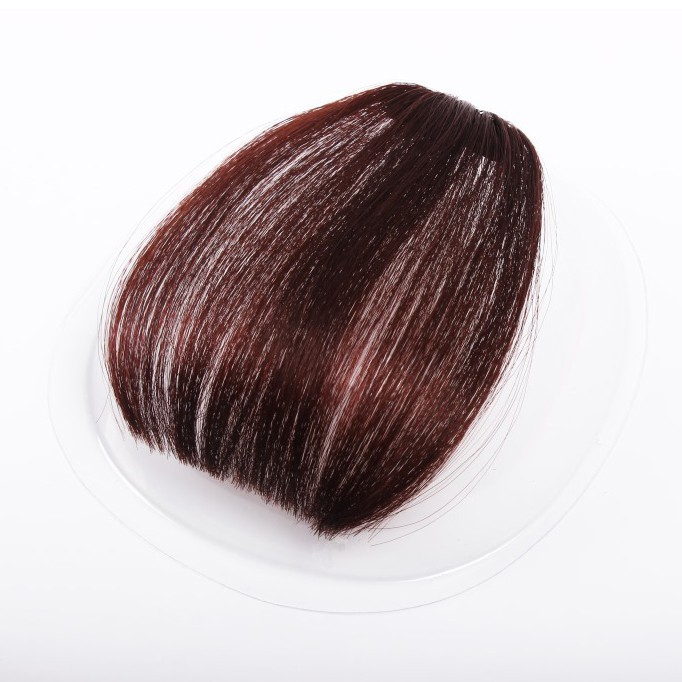 Tóc giả mái thưa Hàn Quốc không mai màu nâu đỏ 2/33