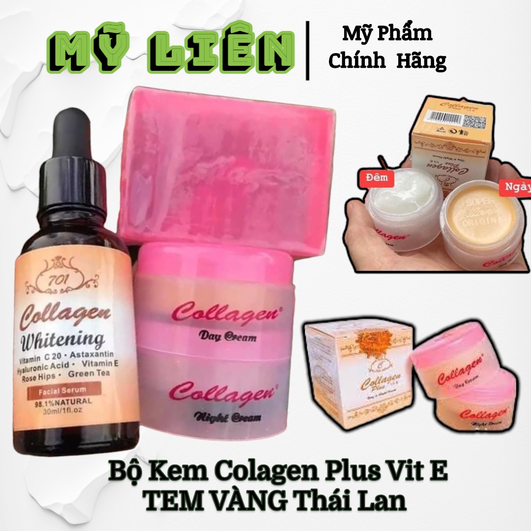 Chính hãng TEM VÀNG - Bộ Kem Colagen Plus Vit E  Thái Lan