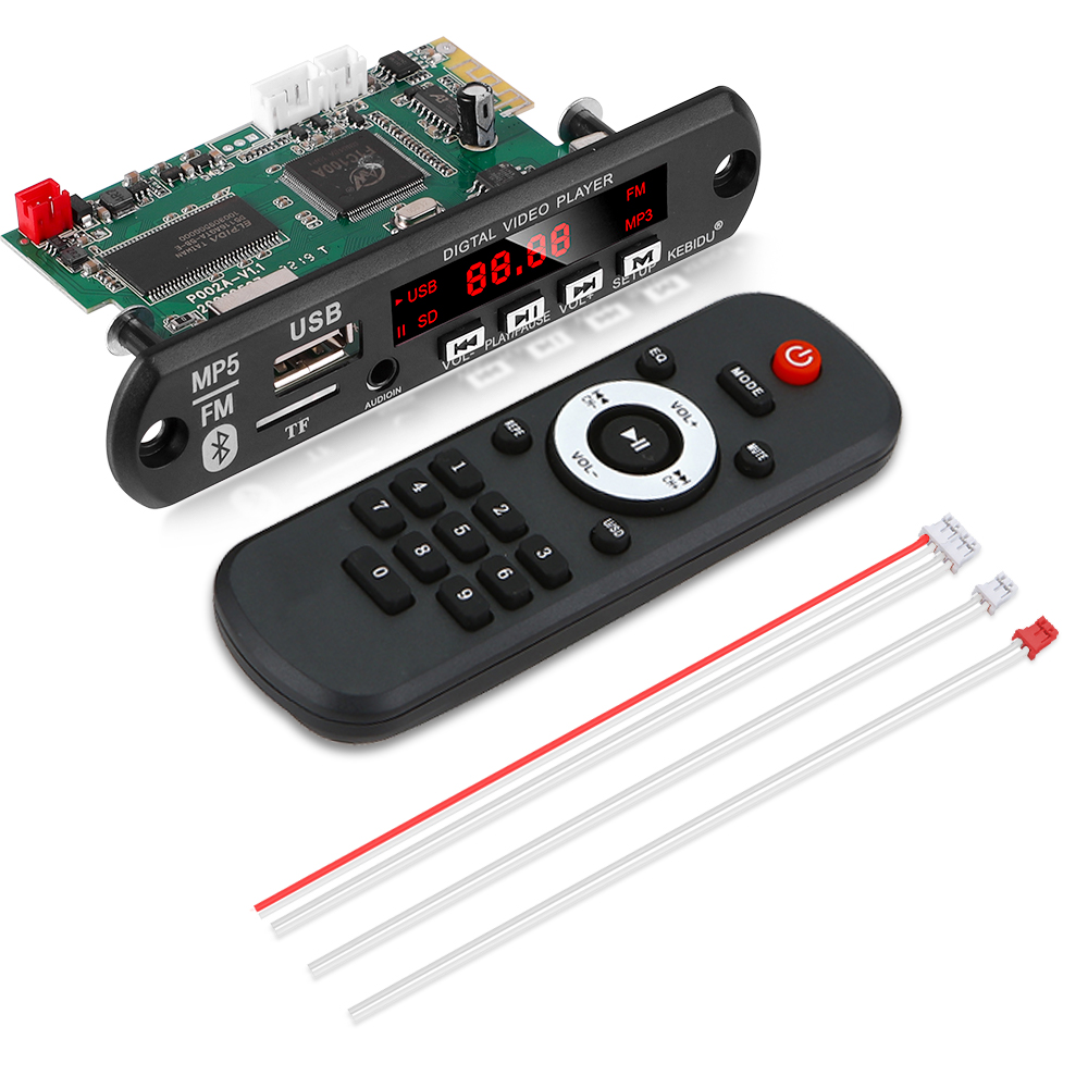 MP5 Bluetooth 5.0 Board Giải Mã DC 5V 12V Không Dây Bluetooth Âm Thanh Video Giải Mã Mô-đun Hỗ Trợ USB TF FM Đài Phát Thanh MP3 WAV MP4 MP5 Âm Thanh Video