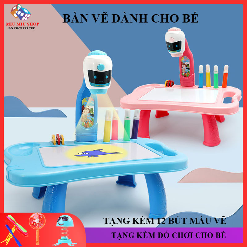 [Tặng Thêm Quà] Bàn Vẽ Thông Minh, Bàn Vẽ Có Đèn Chiếu Cho Bé, Bàn Học Vẽ, Bàn Vẽ Cho Bé, Bảo Hành 3 Tháng