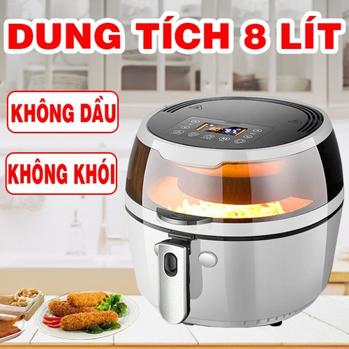 Nồi chiên không dầu nine shield 8 lít - bếp chiên không khí - bảo hành 2 năm