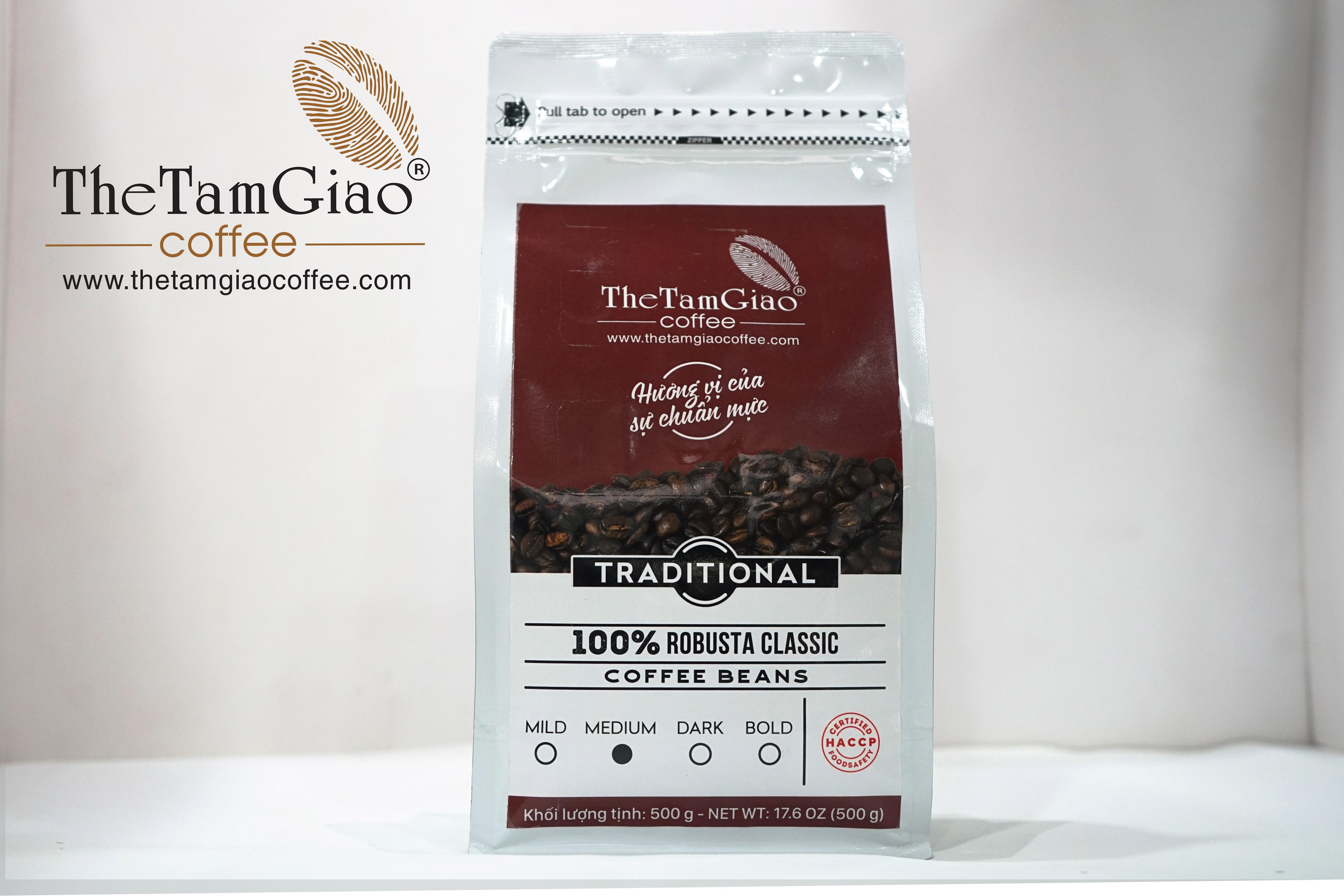 Cà phê - robusta classic - nguyên chất rang mộc - thương hiệu the tam giao coffee