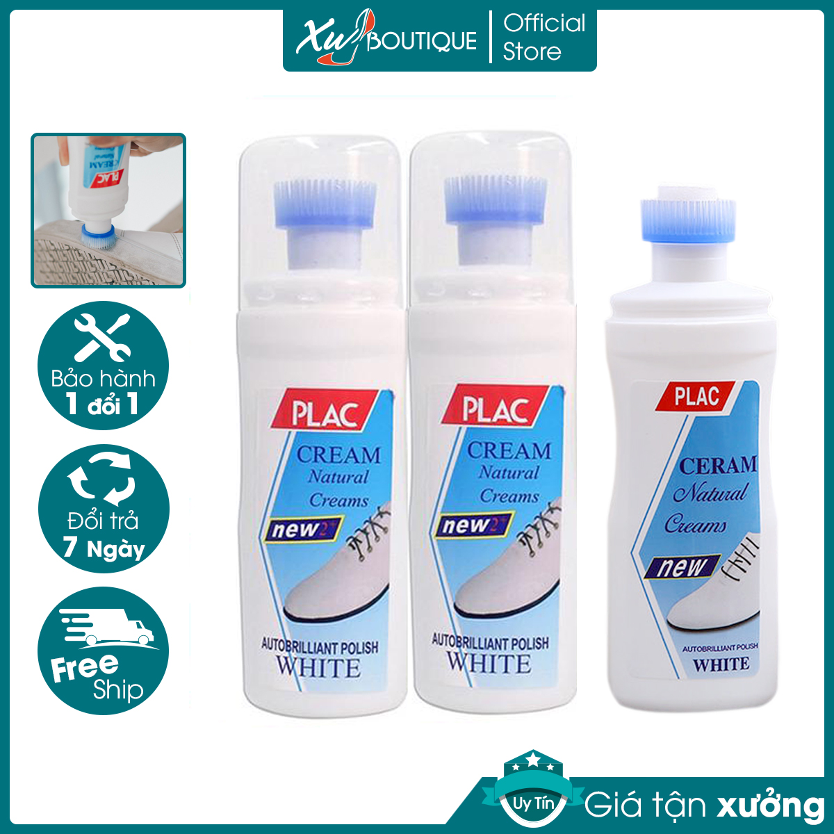 Chai Nước Lau Giày, Tẩy Trắng Vệ Sinh Giày Dép, Túi Xách Thần Thánh Plac Loại 1