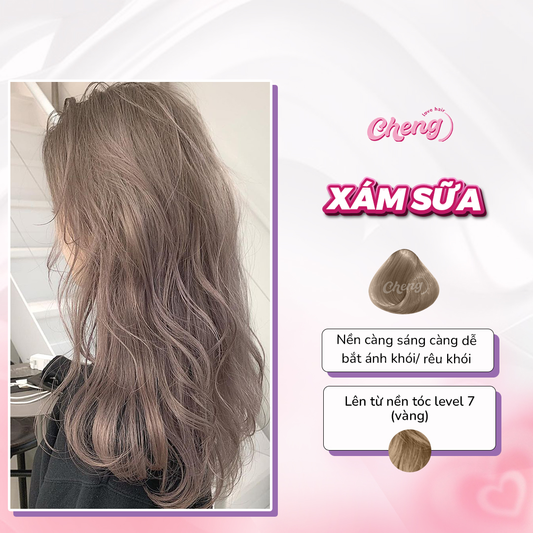Thuốc Nhuộm Tóc Màu XÁM SỮA | Chenglovehair Chengloveshair Chenglovehairs