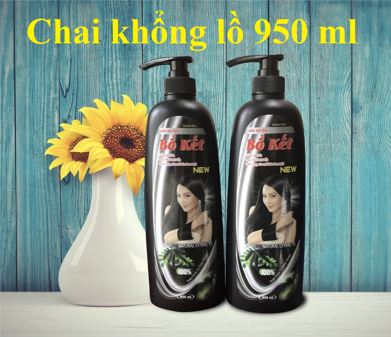 Dầu gội bột kết nguyên chất 950 ml - bí quyết giúp tóc đen, mêm mượt