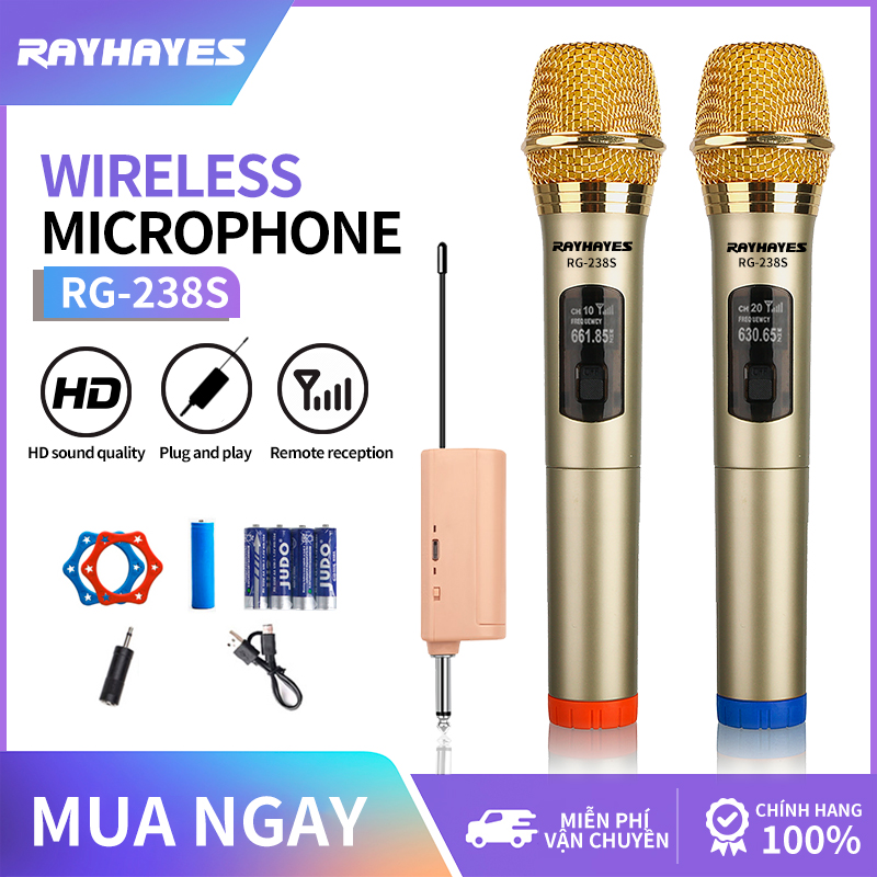 Micro karaoke cao cấp cầm tay rayhayes rg-238s, micro không dây hát karaoke nhạc cực hay nghe âm thanh cực hay - bảo hành 12 tháng