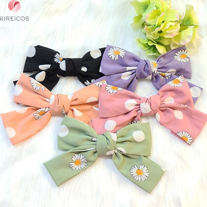 [HCM]Kẹp Tóc Nơ Tiểu Thư Cúc khuyết Nhiều Màu Hot Trend Hàn Quốc - Giao Ngẫu Nhiên - kireicos
