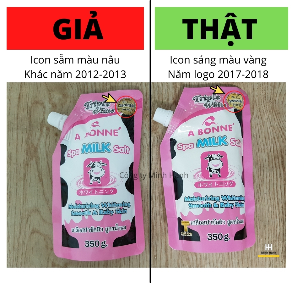 [HCM]{Cam kết Hàng nhập khẩu chính hãng} Muối tắm sữa bò tẩy tế bào chết A Bonne Spa Milk Salt Thái Lan 350gr có vòi