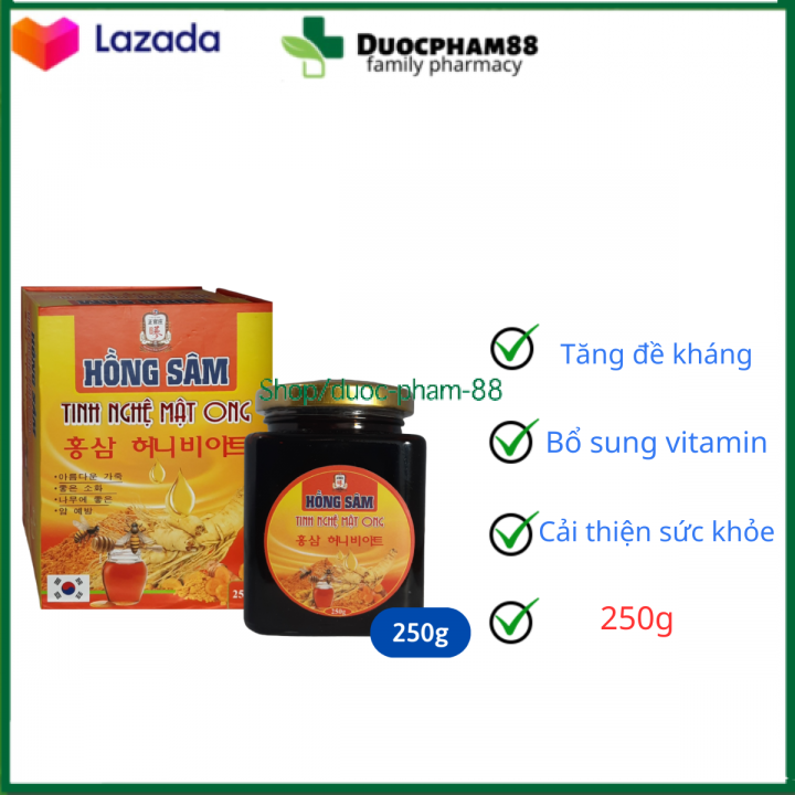 Hồng sâm tinh nghệ mật ong lọ 250g – qcmax sinofrance