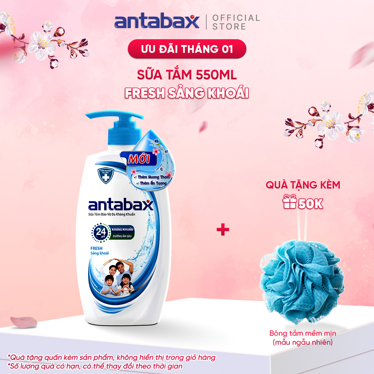 Sữa tắm bảo vệ da kháng khuẩn antabax fresh sảng khoái 550ml