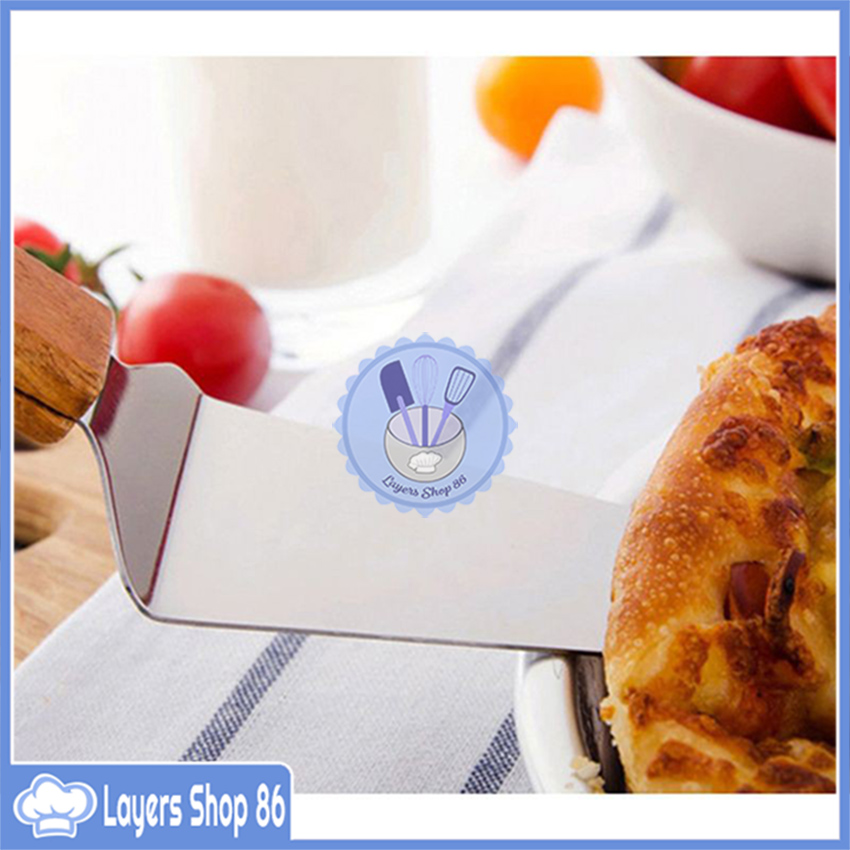 Xẻng xúc đỡ pizza inox,Xẻng xúc bánh, dỡ bánh pizza cán gỗ cao cấp, Layersshop86, Dụng cụ làm bánh, Đồ làm bánh giá tốt, Xẻng xúc đỡ pizza inox cán gỗ , Xẻng xúc bánh pizza bằng kim loại không gỉ