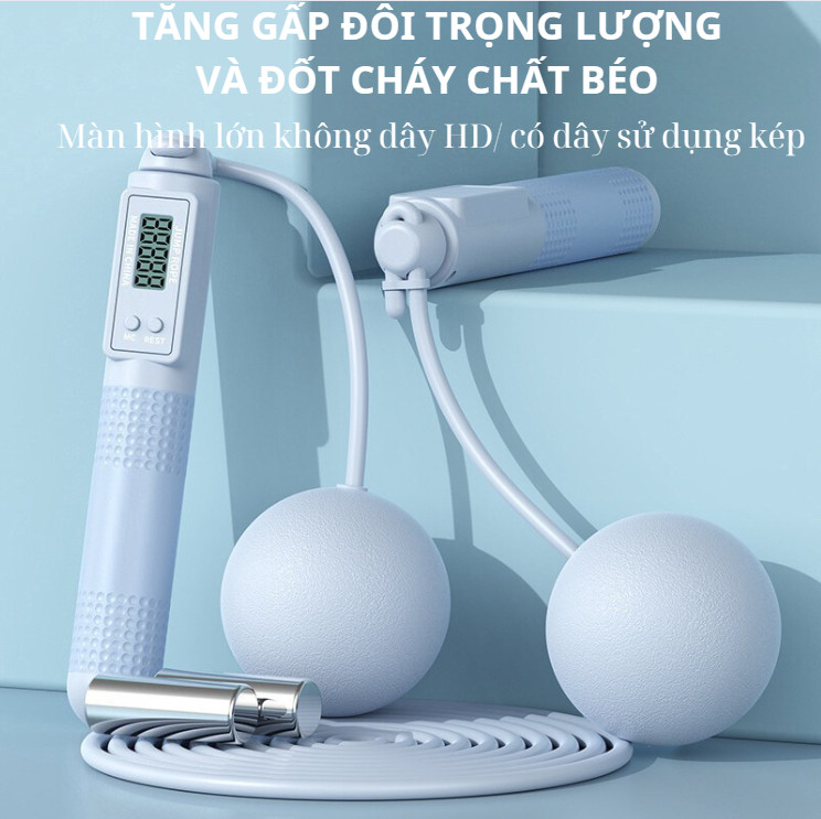 Dây nhảy không dây điếm số đo calo giảm cân đốt mỡ tại nhà