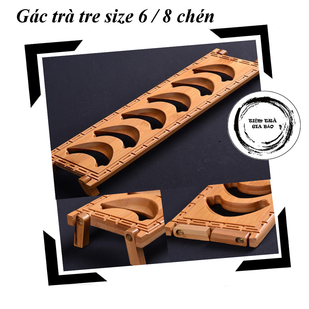 Gác chén trà bằng tre tự nhiên chống mối mọt cong vênh an toàn cho sức khỏe