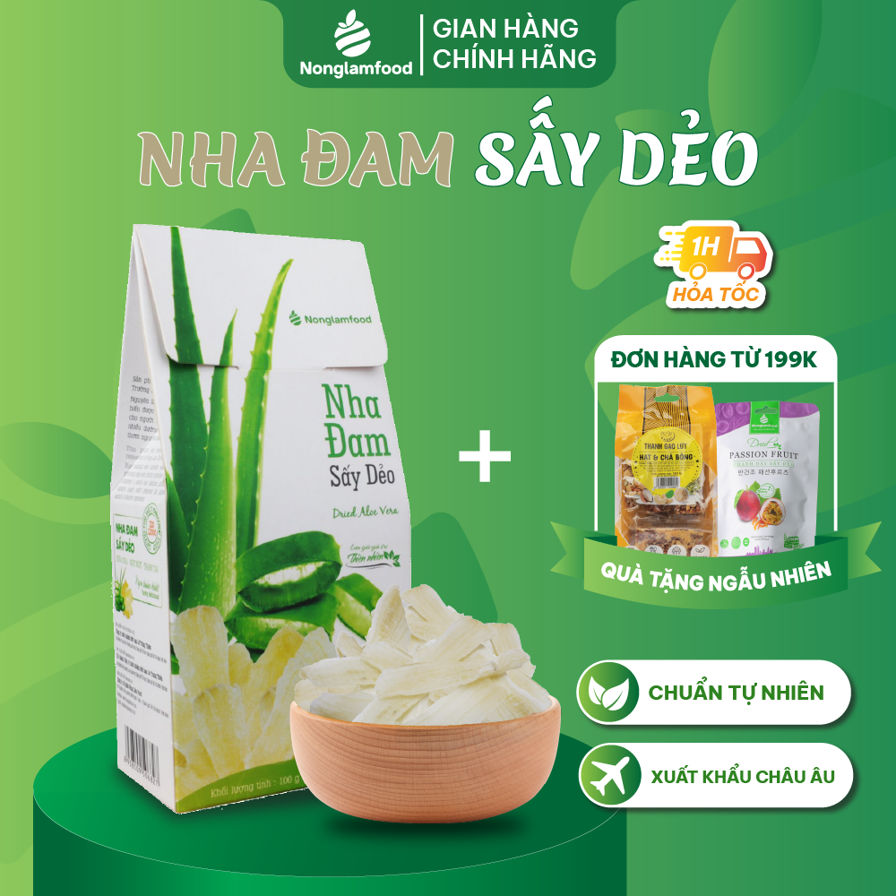 [MUA 3 TẶNG 1] Nha Đam Sấy Dẻo Nonglamfood Hộp 100g | Ăn vặt tốt cho sức khỏe | Trái cây sấy dẻo dinh dưỡng ăn liền