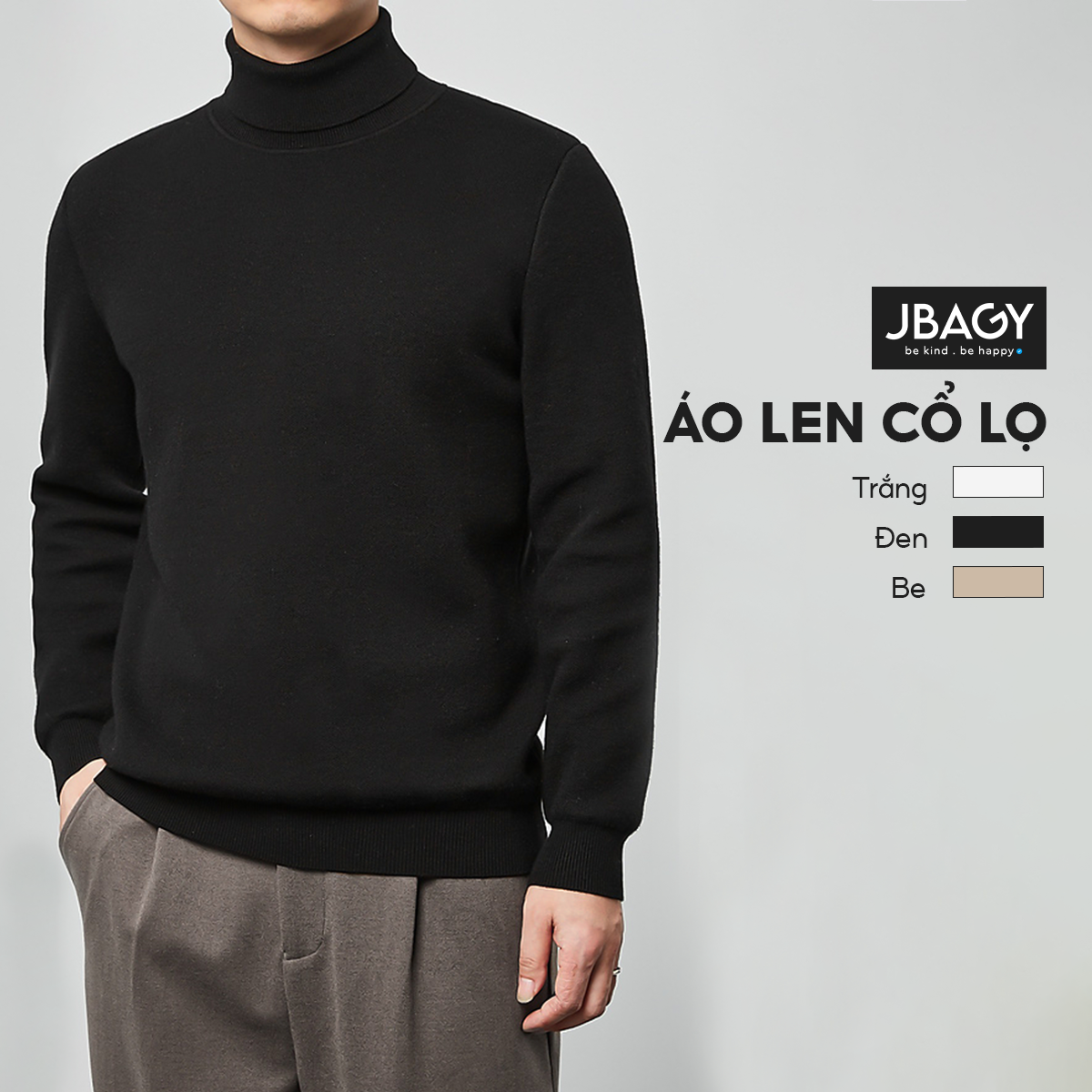 Áo len nam hàn quốc cổ lọ cao cấp phong cách hàn quốc chất liệu len mềm mại