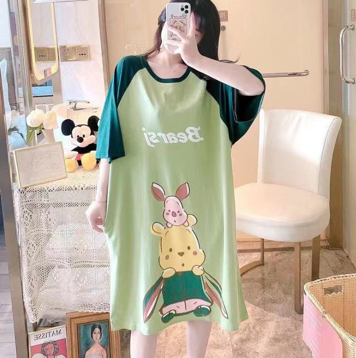 Đầm mặc nhà hoạ tiết dễ thương