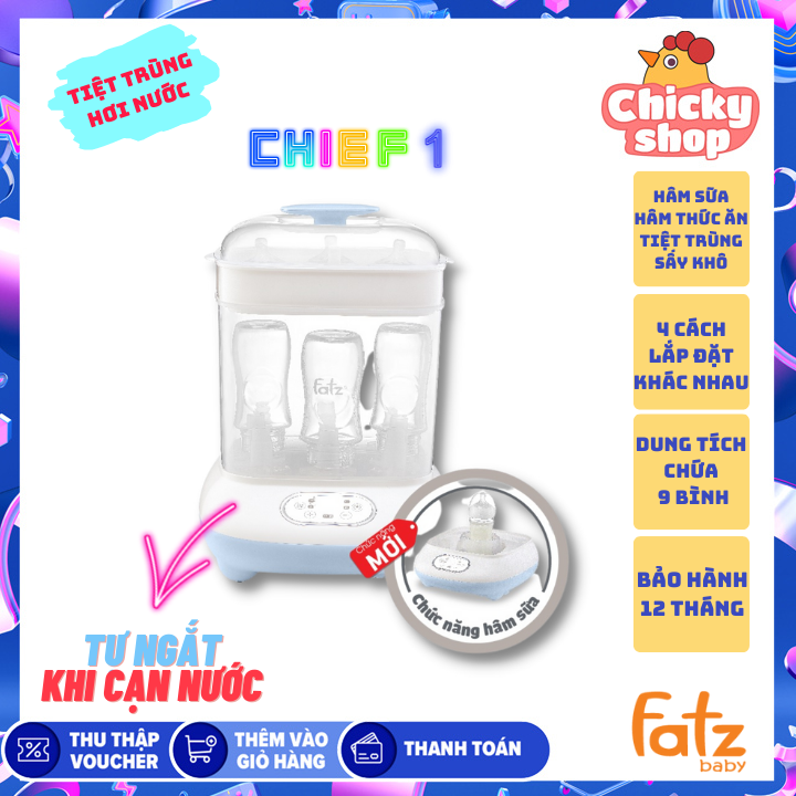 Máy tiệt trùng sấy khô hâm sữa điện tử 4 trong 1 - chief 1 - fb4910sl