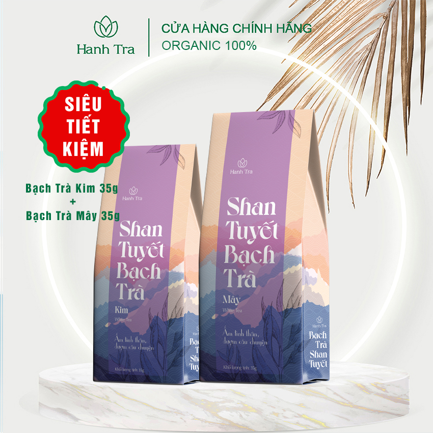 Trà Shan Tuyết Cổ Thụ Hà Giang Combo 2 Hộp Trà Ngon Cao Cấp Bạch Trà Kim 35g + Bạch Trà Mây 35g Trà Shang Tuyết Chè San Tuyết Trà Đặc Sản Việt Nam Thom Ngon Ngọt Hậu Tốt Cho Sức Khoẻ White Peony Tea And Silver Needle Tea