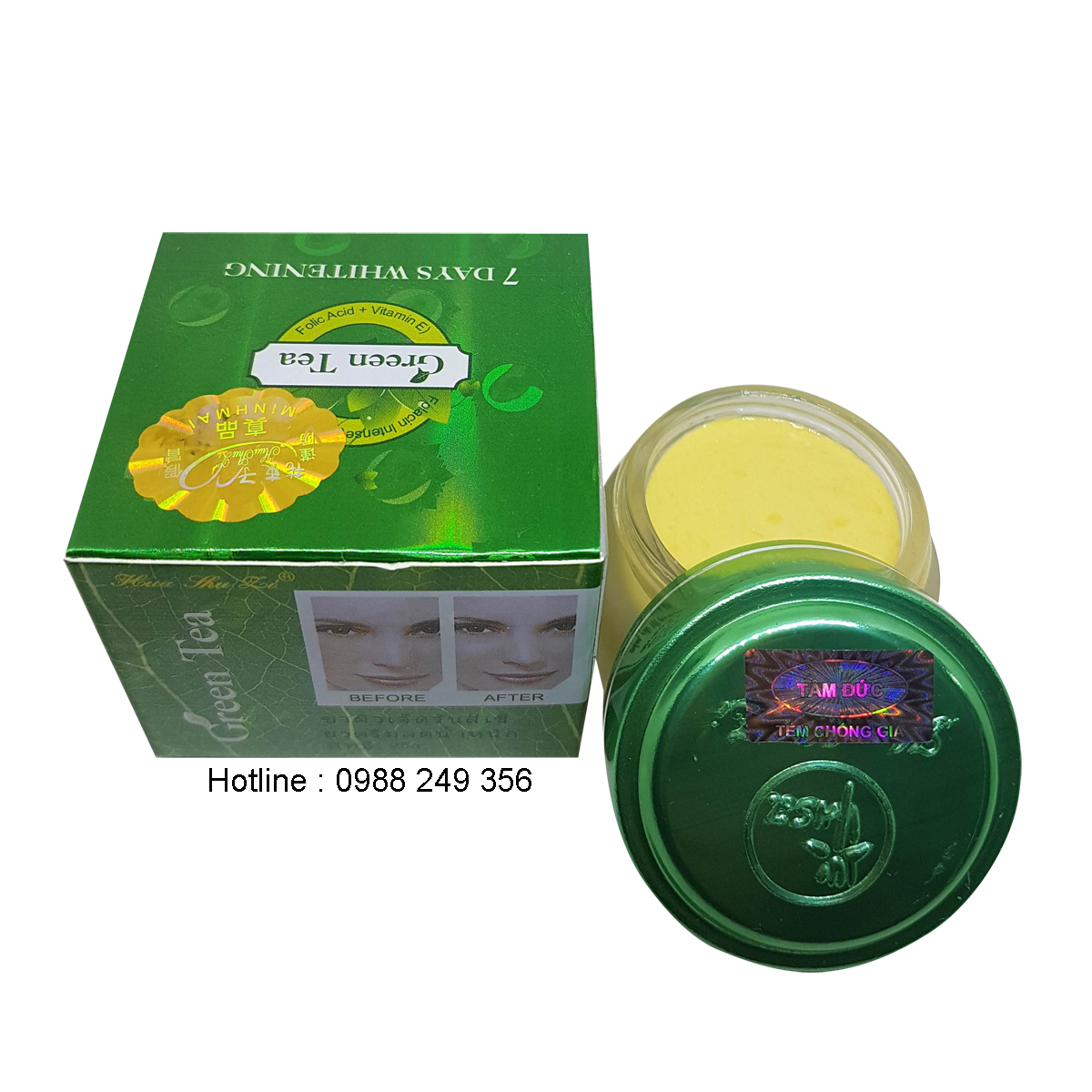 [HCM]KEM GREEN TEA NÁM TÀN NHANG ĐỒI MỒI VÀ TRẮNG DA 25G