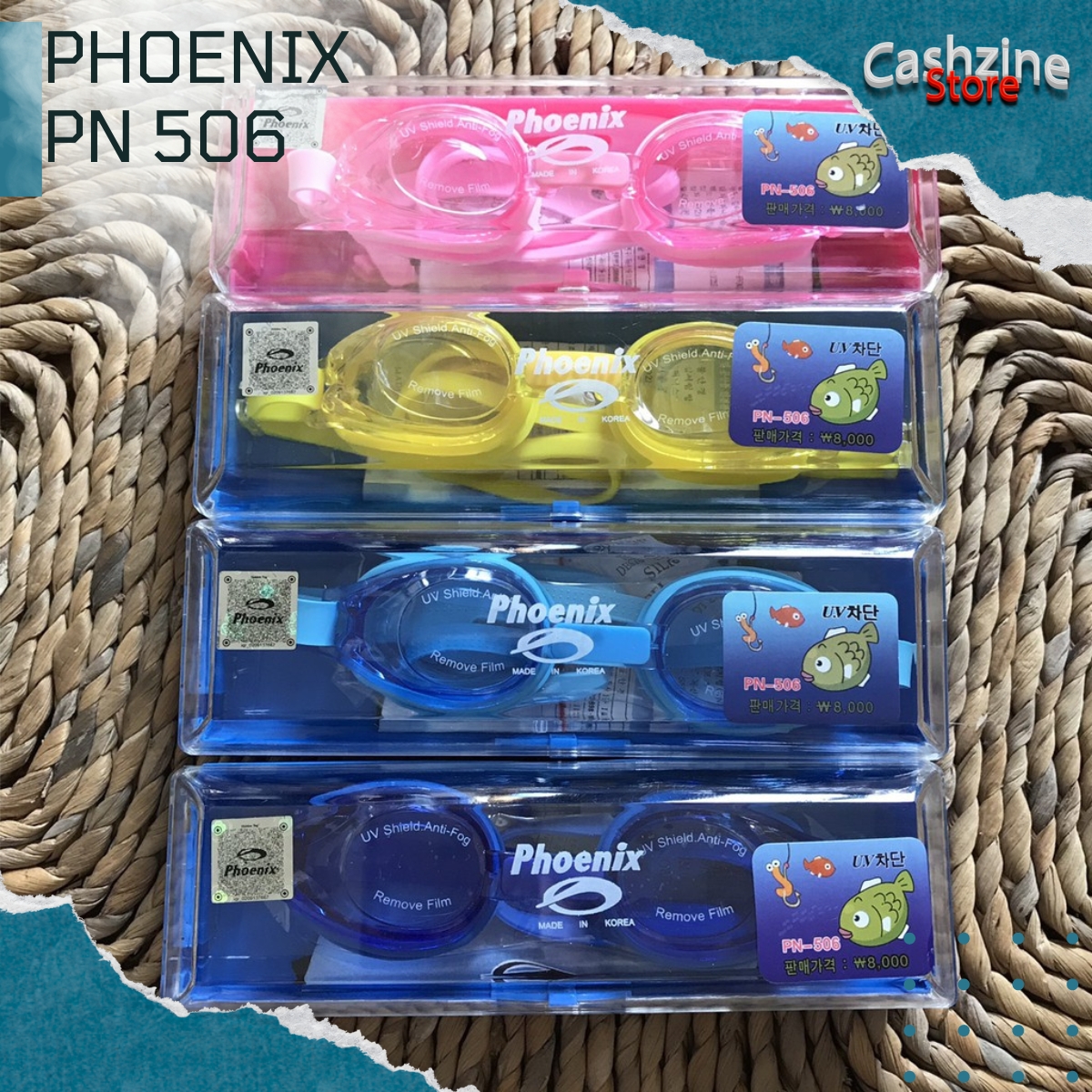 Kính bơi cho bé,kính bơi trẻ em PHOENIX Hàn Quốc Phoenix chính hãng chống tia UV và sương mù PN-506