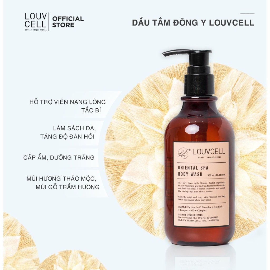 Sữa Tắm Thảo Dược Louvcell Oriental Spa Body Wash 300ml Tặng 5 mặt nạ Louvcell