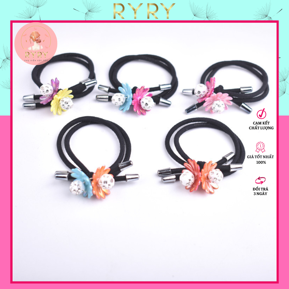 Dây cột tóc nữ hoa cúc xinh xắn