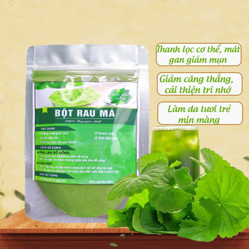 Bột rau má detox nguyên chất 100% Organic, bột rau má tăng giúp làm đẹp da, thanh mát cơ thể - 100gr