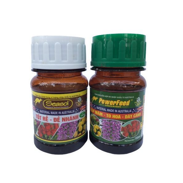 Combo Phân bón hữu cơ đạm cá Powerfeed và Tảo biển Seasol 100ml nhập khẩu Úc
