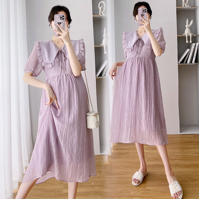 Váy bầu suông - Đầm suông chất đũ voan sang chảnh, from rộng bầu bí bon chen