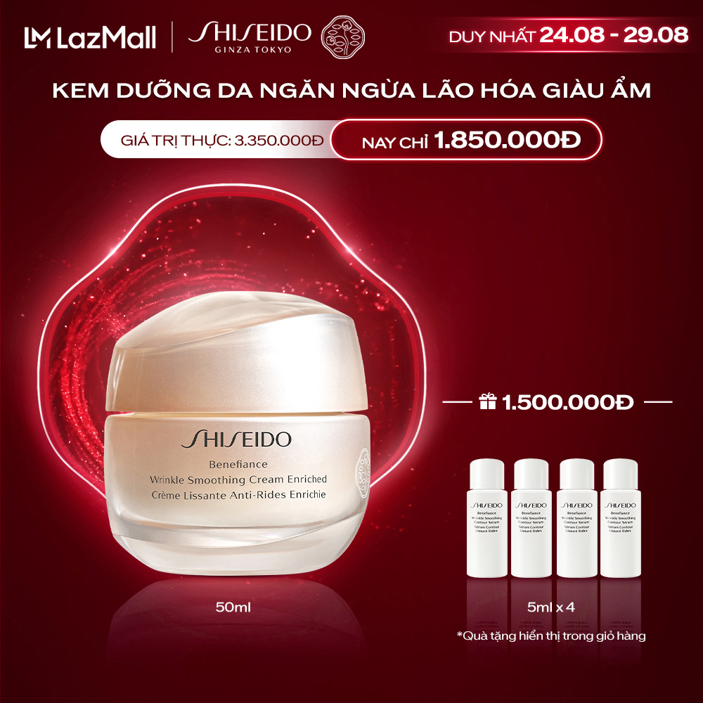 Kem dưỡng da chống lão hóa giàu ẩm Shiseido Benefiance Wrinkle Smoothing Cream Enriched 50ml