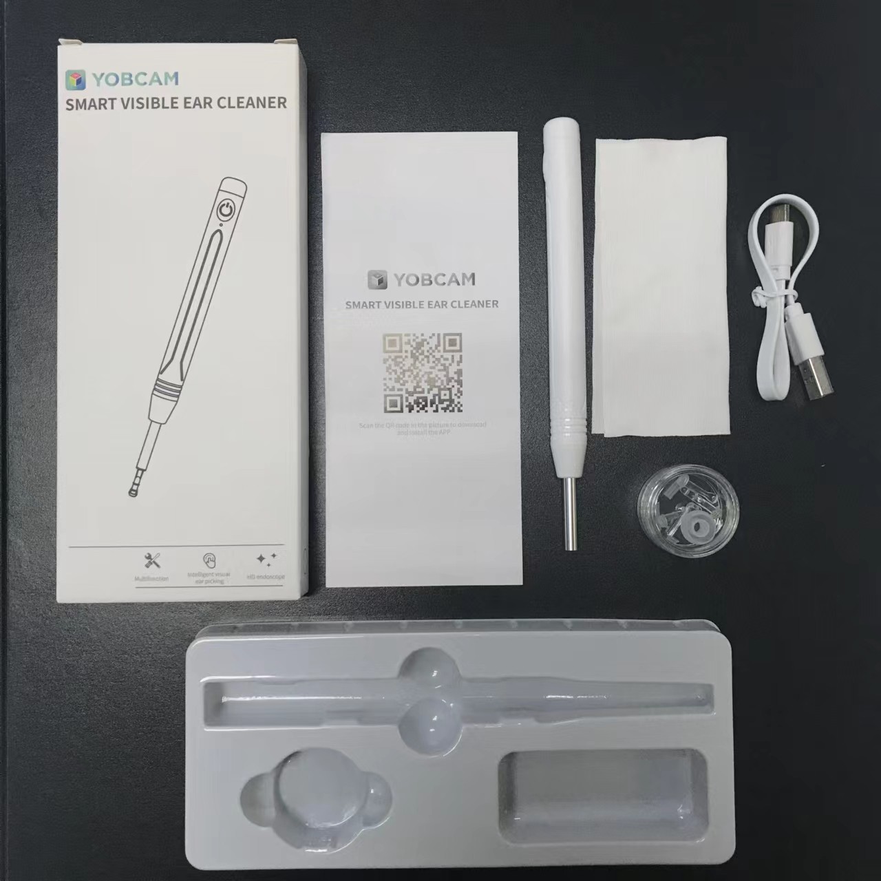 Camera nội soi y tế, Camera nội soi tai, mũi, họng - Máy lấy ráy tai HD Visual Earwas Clean Tool cho hình ảnh sắc nét, sử dụng dễ dàng trên điện thoại và máy tính - Bảo hành uy tín