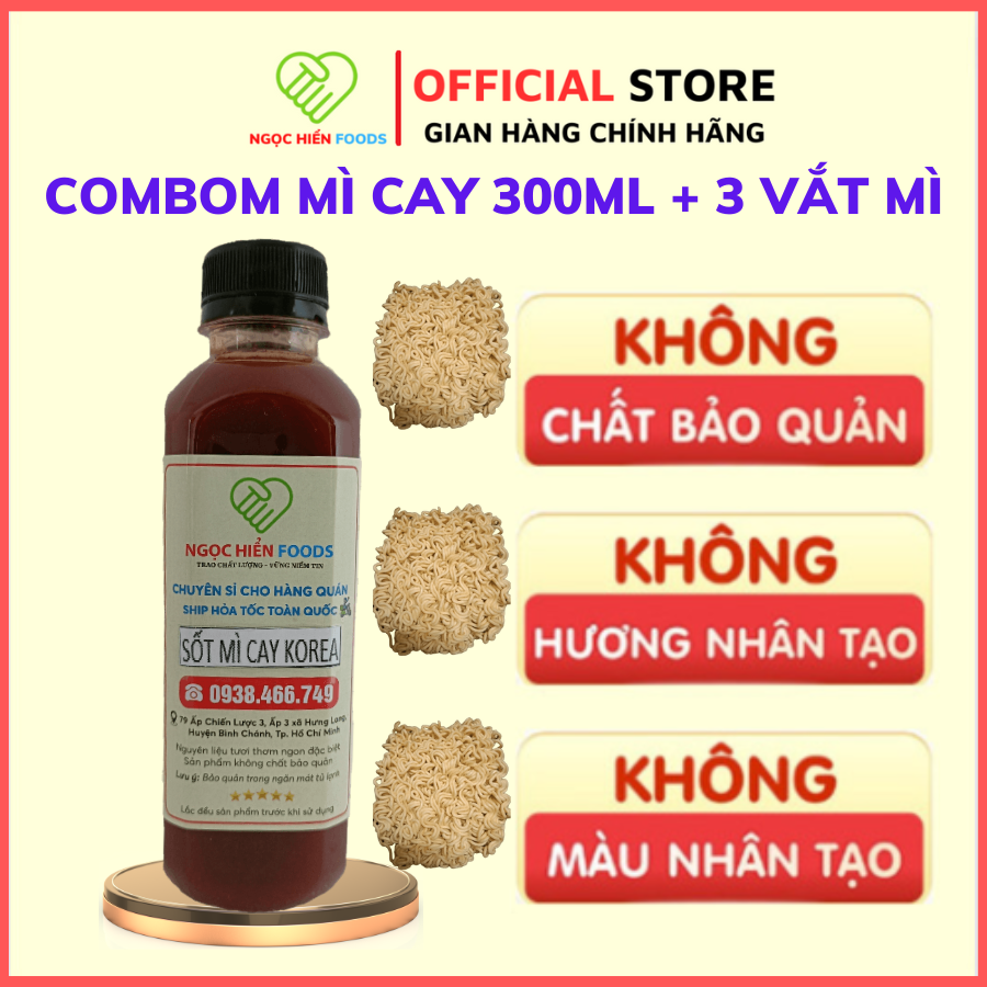 [Freeshipping - Khuyến Mãi Sốc] Combo 3 vắt Chinnoo và 1 chai sốt nấu mì cay Hàn Quốc  (đảm bảo ngon giống như ngoài tiệm), NGỌC HIỂN FOODY