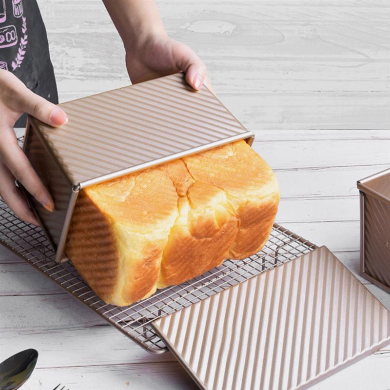 Dụng cụ nướng bánh bằng thép mạ nhôm chubb, dụng cụ nhà bếp làm bánh không dính với nắp khuôn bánh mì nướng bánh mì bánh mì, baking pan hộp bánh thiếc pullman loaf pan