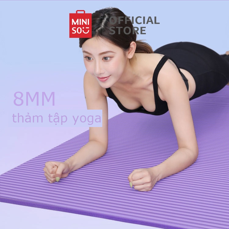 Thảm tập yoga NBR Miniso tập gym tiện gọn du lịch cao cấp dày 8mm