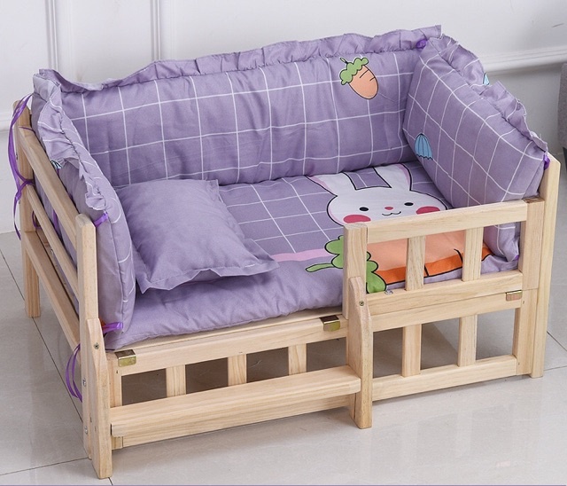 Giường ngủ gỗ sang chảnh cho thú cưng