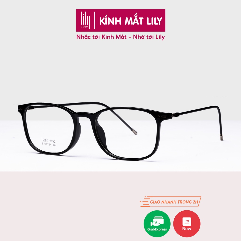 Gọng Kính Cận Nam Nữ Lilyeywear Nhựa Dẻo, Mắt Tròn Vuông, Nhiều Màu 8092