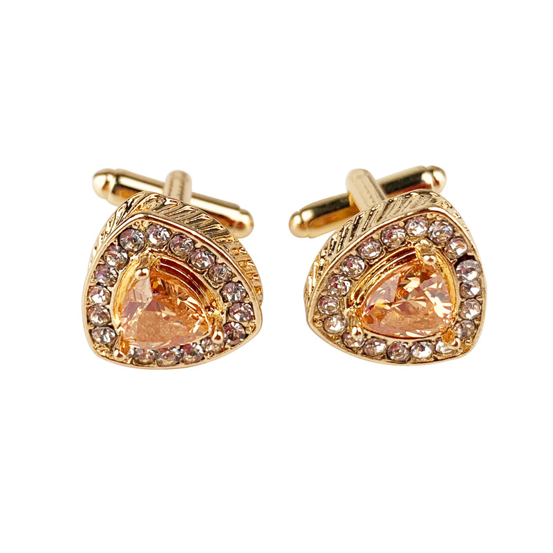 1 Pair Novelty Luxury Blue White Cone Cufflinks for Mens Brand High Quality Crystal Gold Silvery Cufflinks Shirt Cuff Links Shirt Studs