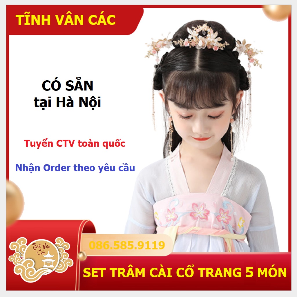 Hanfu set trâm cài tóc cổ trang 5 món shop tĩnh vân các