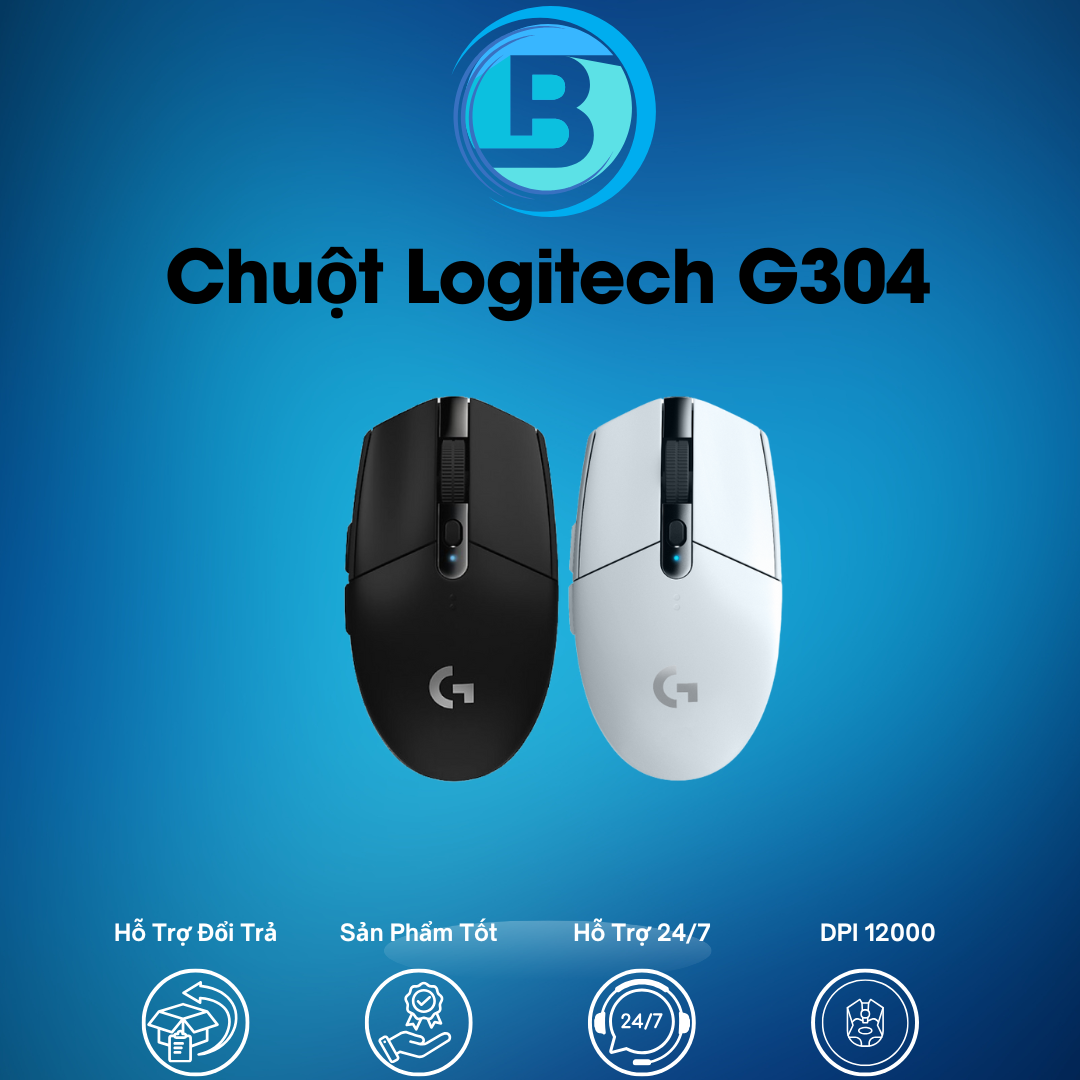 Chuột Gaming không dây Logitech G304 Lightspeed | Giá rẻ Chuột chơi game không dây G305 Lightspeed Chuột Logitech G304 Lightspeed Wireless giá rẻ Chuột gaming không dây Logitech G304 - nhẹ, 6 nút lập trình, onboard memory, pin 250h