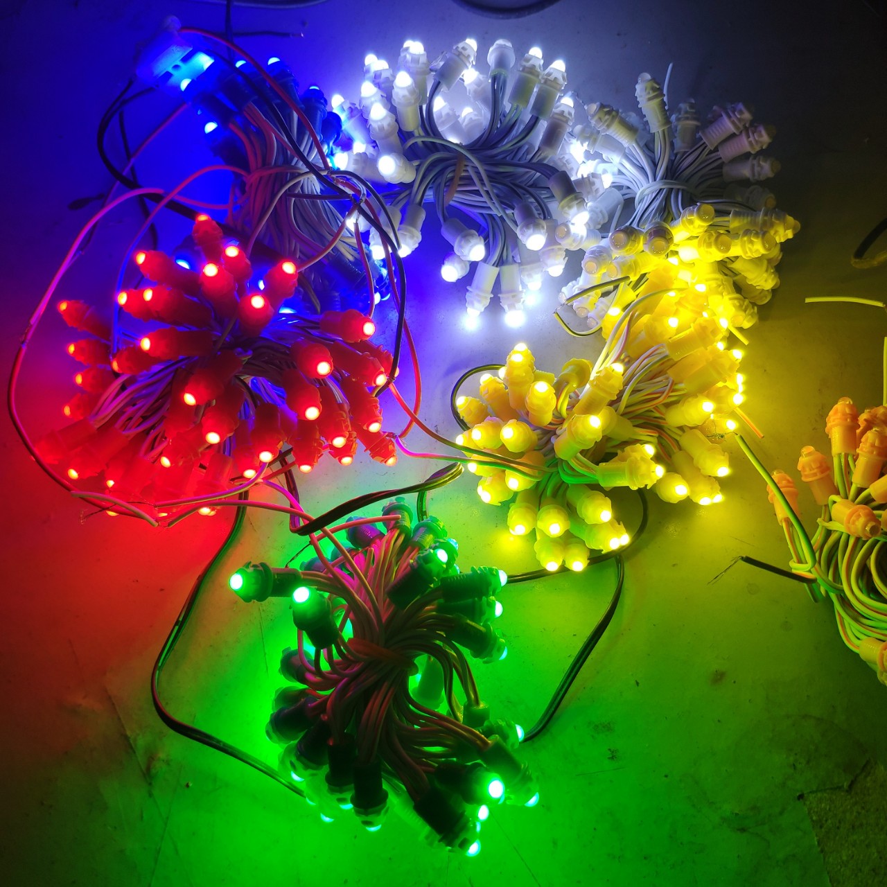 Dây led đúc F5 12v , 50 bóng dài 3m  đủ các màu, kháng nước ip67 trang trí quấn cây , quán cà phê