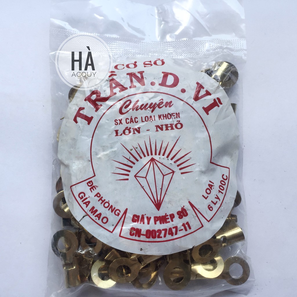 100 cái đầu cos điện bấm dây cáp loại 6 ly