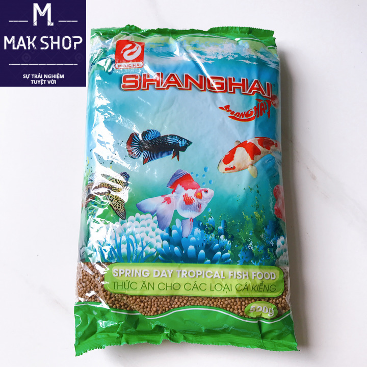 Thức Ăn Cá ShangHai Viên Nhỏ 1Ly 500g, Cám Cá Cảnh, Giúp Cá Cảm Giác Đớp Mồi, Mau Ăn, Chóng Lớn