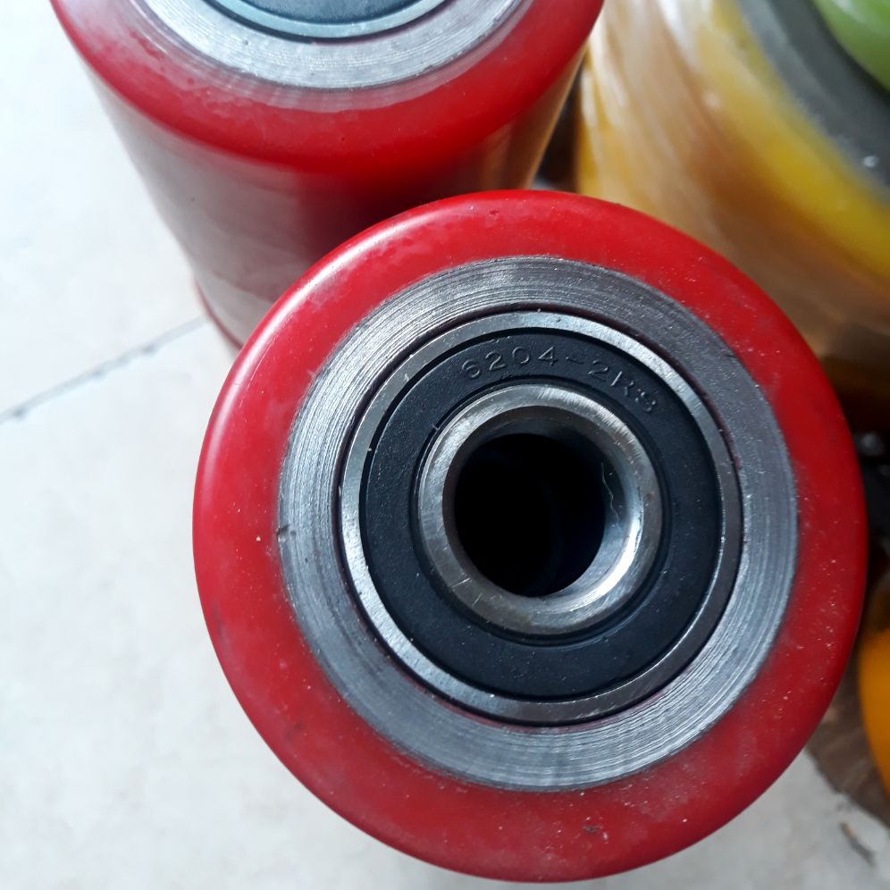 [HCM]Bộ 4 Bánh xe nâng tay pu 70×80 có bac đan