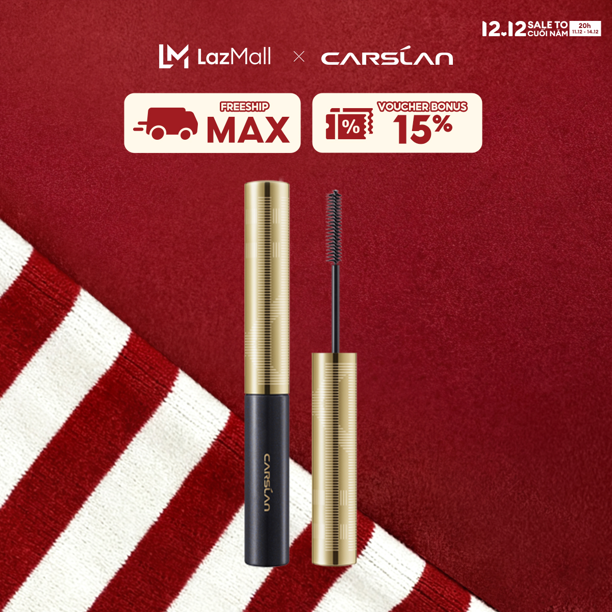 ĐỘC QUYỀN 11 20pm - 14.12|VOUCHER+QUÀ TẶNG Carslan Mascara Mịn Vẽ Nhanh Trang Điểm Lâu Trôi 3.5G